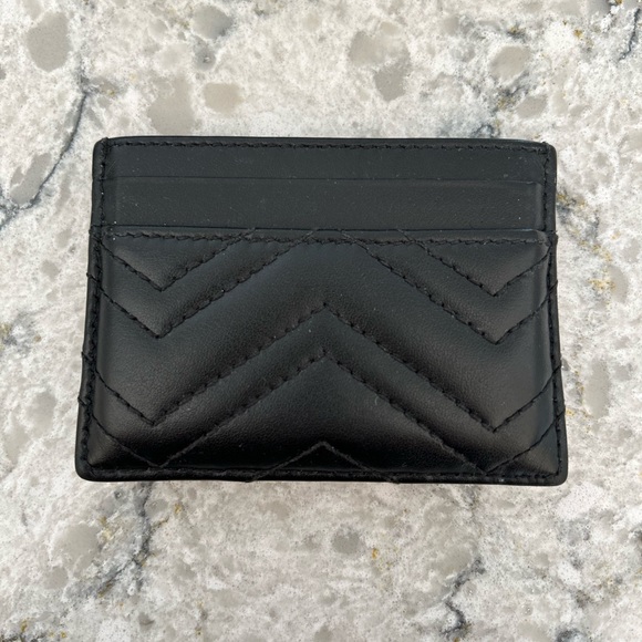 GUCCI GG MARMONT CARD CASE$ 320* Double G* Four card slots* 4"W x 2.5"H - Picture 3 of 4